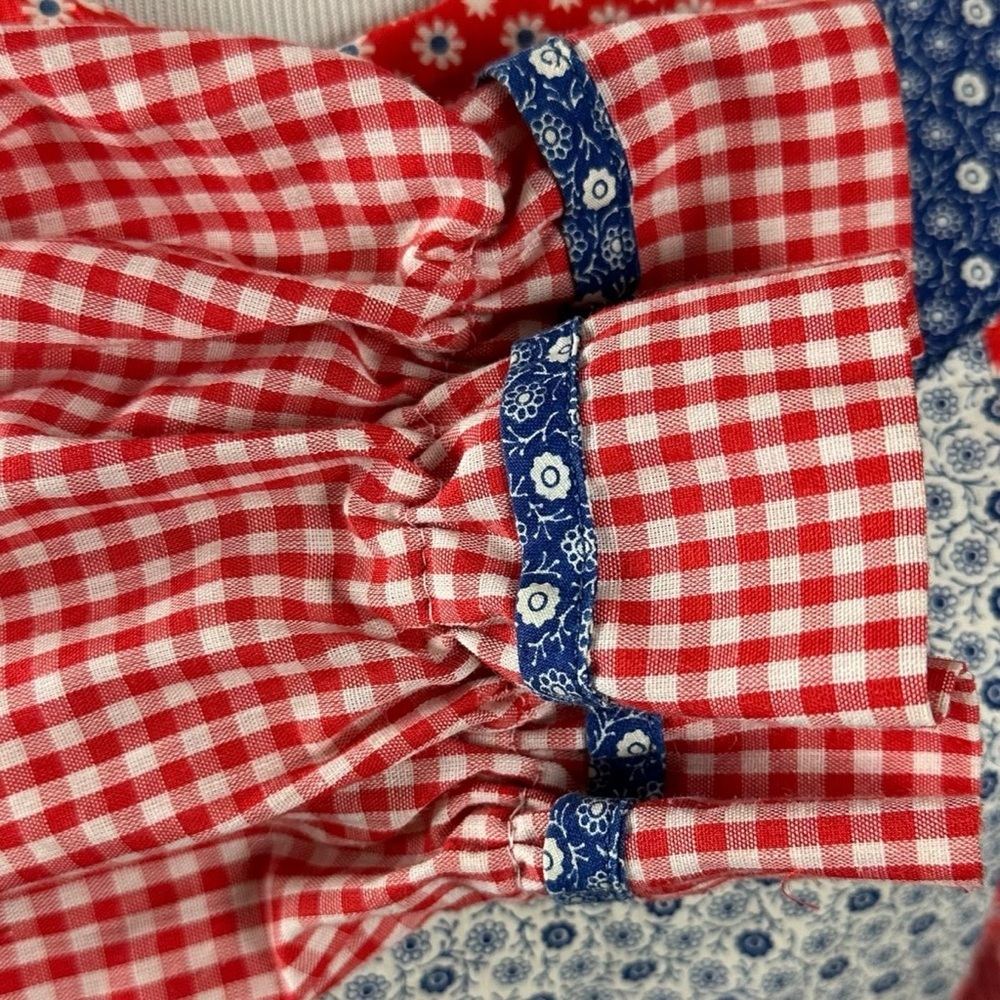 Vintage 70s Handmade Patchwork Picnic Prairie Dre… - image 6